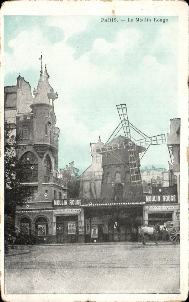 Parijs — Het Moulin Rouge — Uitgever niet geïdentificeerd, serie-nummer niet zichtbaar - Voorkant
