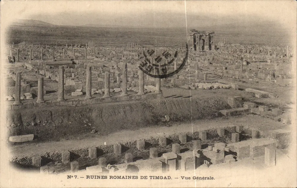 Römische Ruinen von Timgad — Allgemeiner Blick — N°7 — Verlag nicht sichtbar - Vorderseite