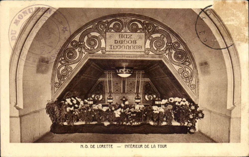 N.D. de Lorette — Intérieur de la tour — Imp. Dornach (H.-Rhin) - Frente