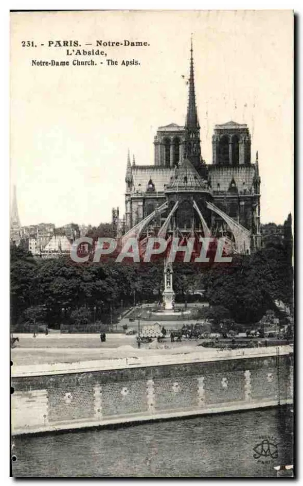 Paris — Catedral de Notre-Dame — A Abside - Frente