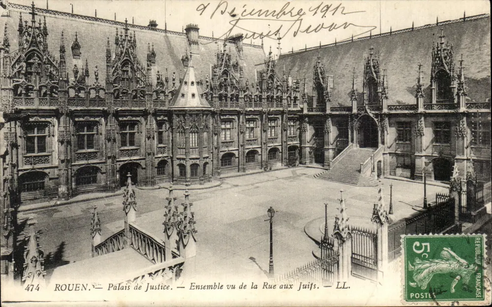 Rouen — Palast der Gerechtigkeit — Ansicht von der Rue aux Juifs — LL. n° 474 - Vorderseite
