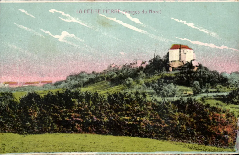 La Petite Pierre (Vosges do Norte) — castelo em colina — editor não identificado - Frente
