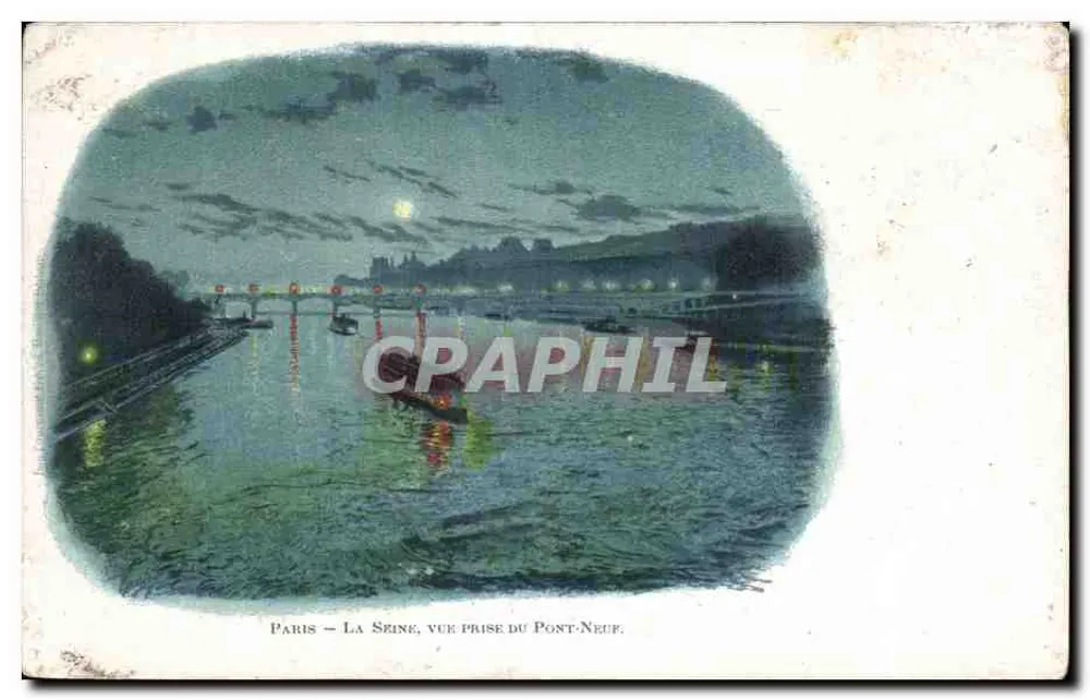 Paris — Ansicht der Seine, aufgenommen vom Pont-Neuf - Vorderseite
