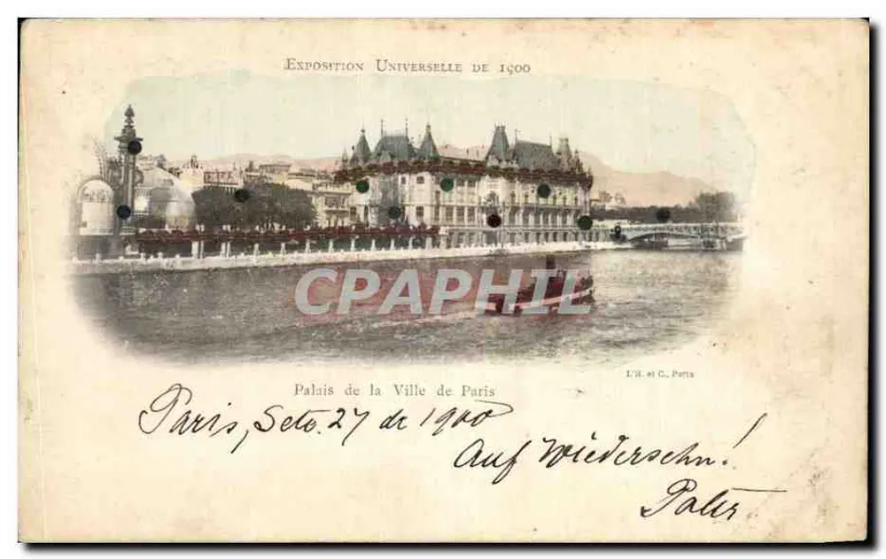 Palácio da Cidade de Paris — Exposição Universal de 1900 — L.H. e C. Paris - Frente