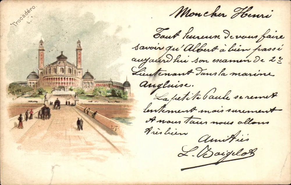 Trocadéro — vue du Palais de Chaillot — éditeur L.T. (L.T.) - Frente