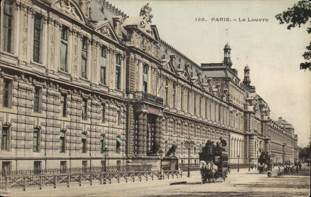 Paris - O Louvre — vista da fachada — editor anônimo, n° 180 - Frente
