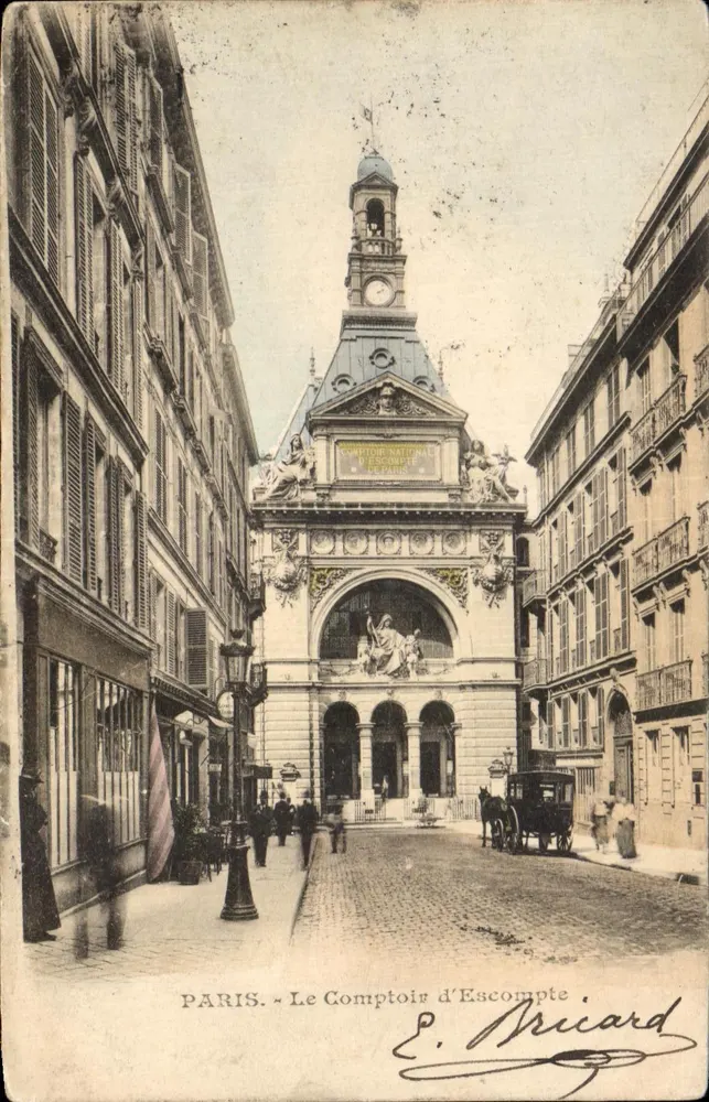 Paris - O Comptoir d'Escompte — E. Nriocard - Frente