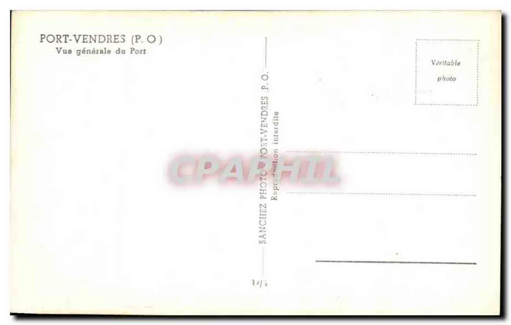 Port-Vendres (P.O.) — Allgemeiner Blick auf den Hafen — SANGCHEZ P.O. n°14/5 - Rückseite