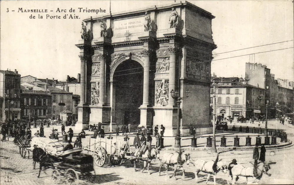 Marseille - Ansicht des Arc de Triomphe de la Porte d'Aix — unbekannter Verlag, Seriennummer 3 - Vorderseite