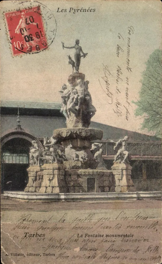 Tarbes — A Fonte Monumental — A. Villatte, editor, Tarbes - Frente