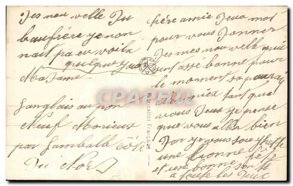 Blumen und Hufeisen — Frohe Geburtstagskarte — A. Roger, n° 3929 - Rückseite