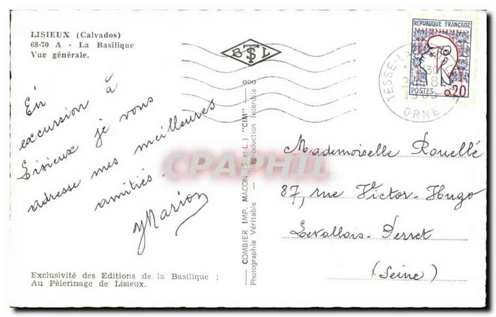 A Basílica de Lisieux — Vista geral — Combier Imp. Macon - Verso