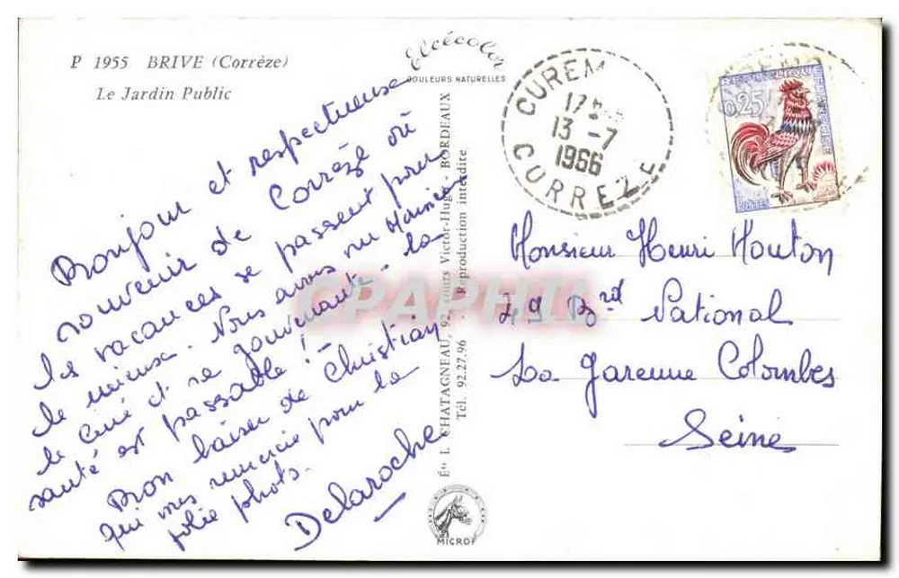 Jardim Público — Brive (Corrèze) — Editor L. Chataigneau - Verso