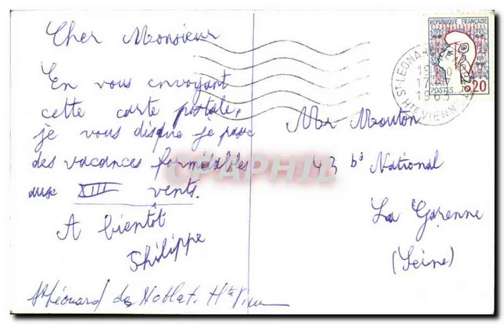 लियोन की रेलवे स्टेशन — इमारत के दृश्य अपनी घड़ी के टॉवर के साथ — अज्ञात प्रकाशक - पीछे