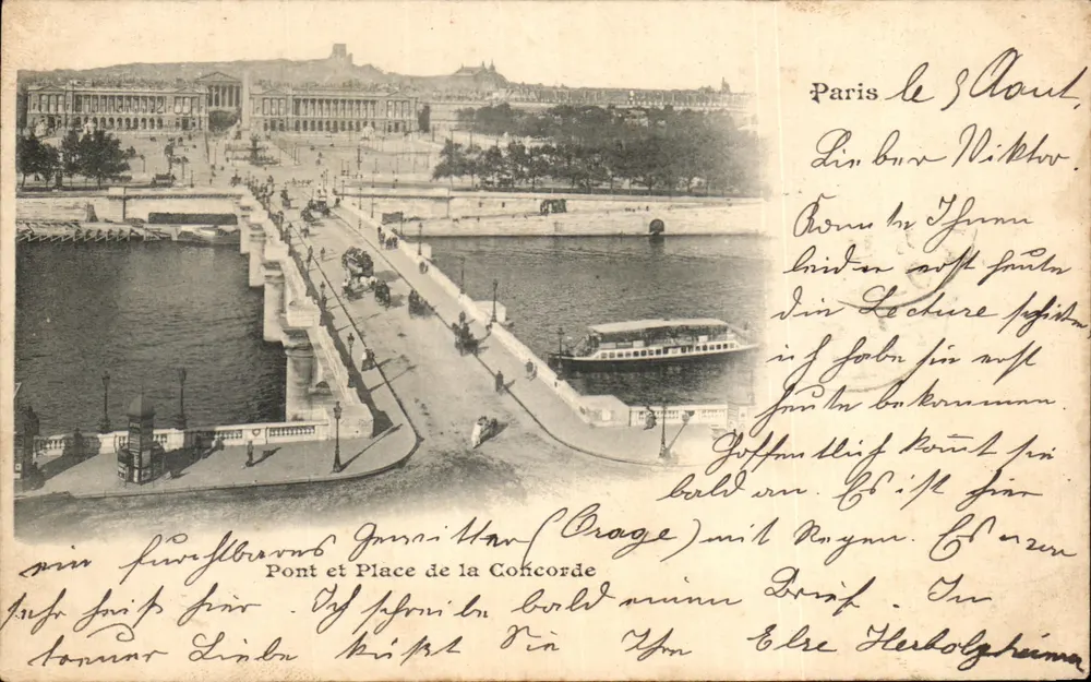 Brücke und Place de la Concorde — Paris — Verlag nicht identifiziert, Seriennummer nicht sichtbar - Vorderseite