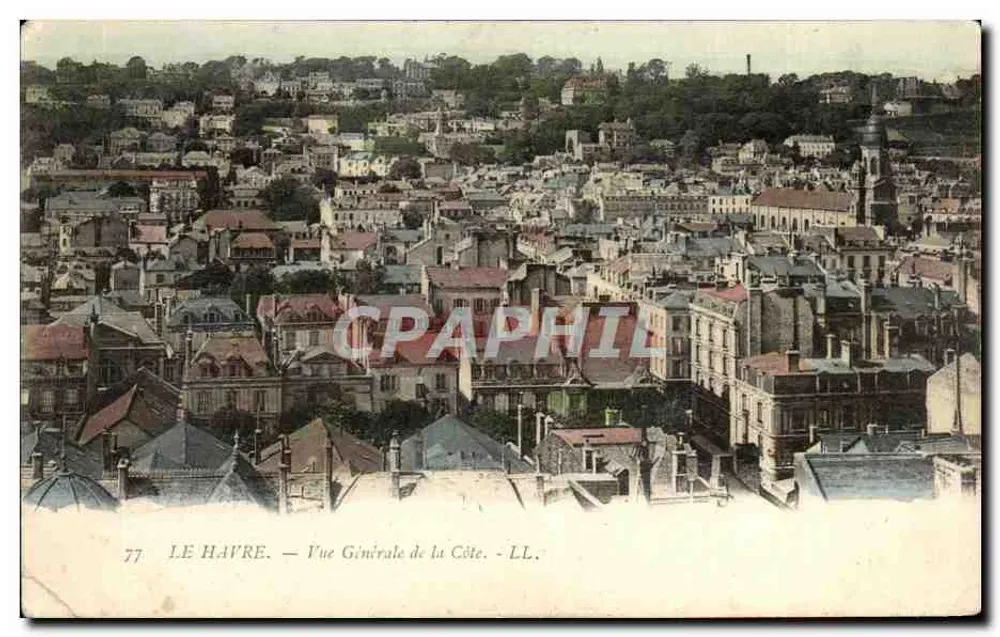 Le Havre — Vue Générale de la Côte — LL. — n°77 - Frente