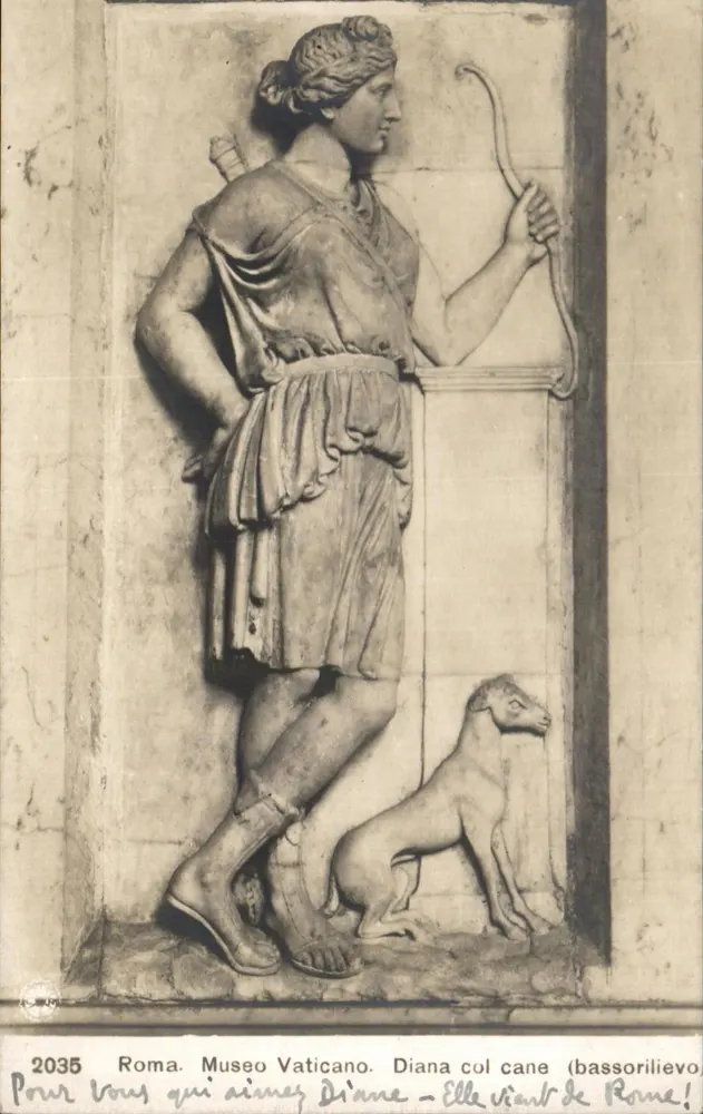 Diana com cão — bas-relief do Museu do Vaticano — editor desconhecido, n° 2035 - Frente
