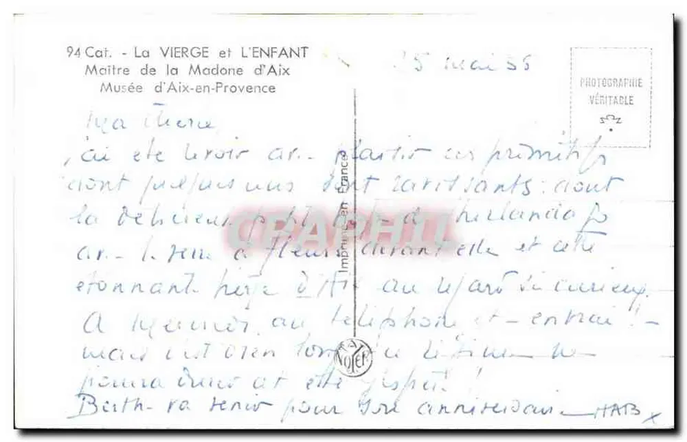 Die Jungfrau und das Kind — Meister der Madone d'Aix — Museum von Aix-en-Provence - Rückseite