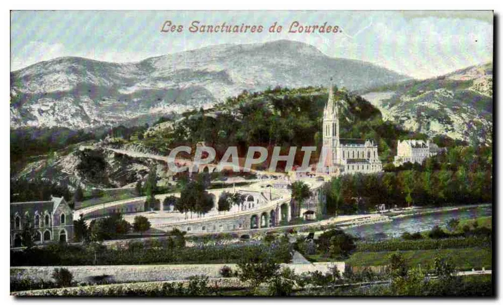 Os Sanctuários de Lourdes — vista panorâmica — Edição da Aliança Omoniaque, Lourdes (P) — n°5 - Frente