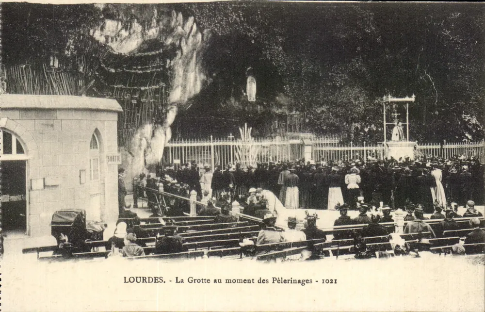 Lourdes - Die Grotte zur Zeit der Pilgerreisen - 1921 - Vorderseite