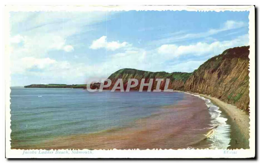 Jacobs Ladder Beach, Sidmouth — vista da praia e das falésias — editor ET-2145 - Frente