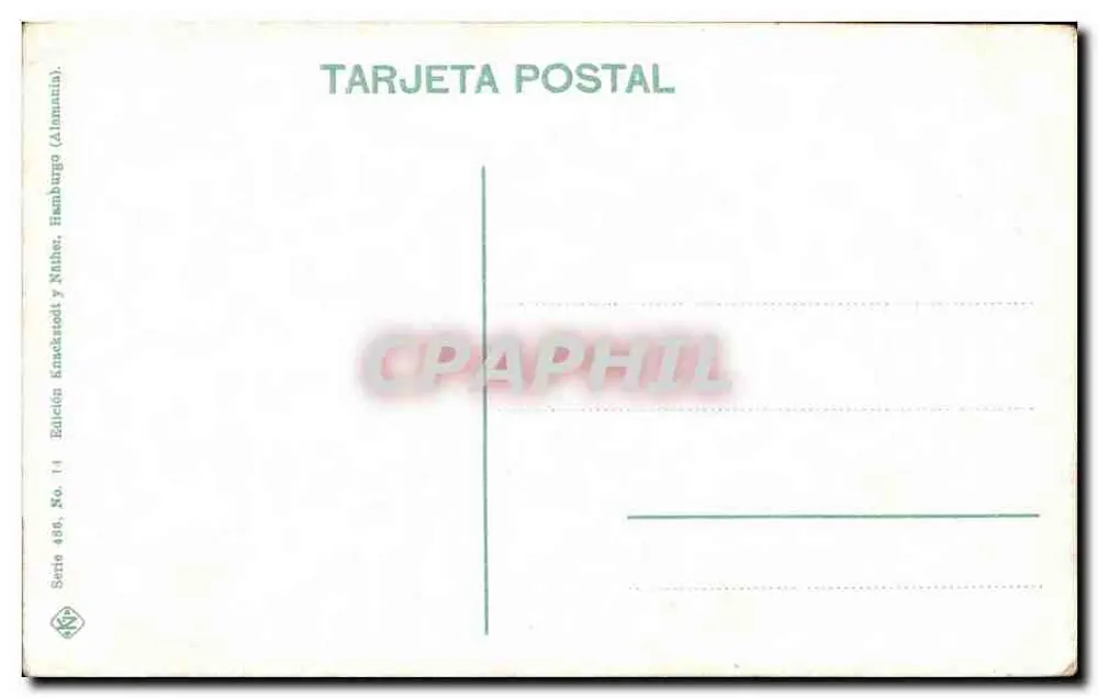 Granada, Alhambra — Interior da Porta da Justiça — Édition Knackscott & Natter, Série 486, No. 14 - Verso