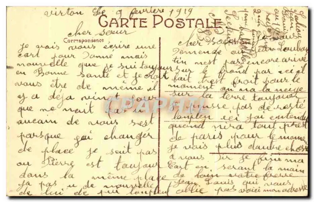 Virton. Villa Ste-Lucie. Südseite — Antike Ansichtskarte - Rückseite