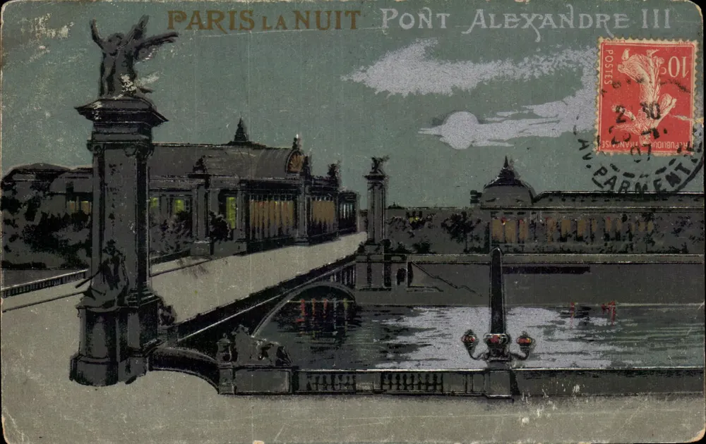 Paris la Nuit — Pont Alexandre III — éditeur J.C. PARIS - Frente
