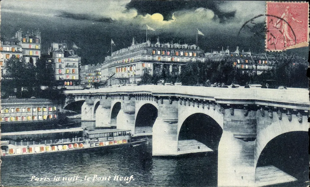 Paris nachts, der Pont Neuf — Ausgabe E. L. Paris - Vorderseite