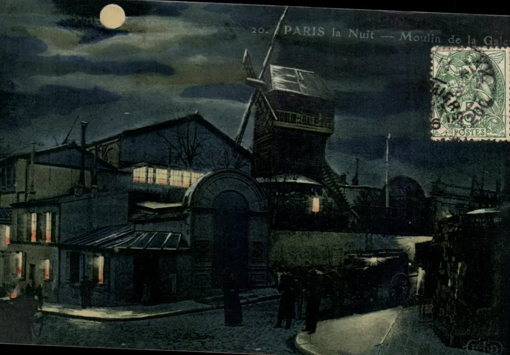 Paris in der Nacht — Moulin de la Galette — Verlag: H. Daire, Nr. 20 - Vorderseite