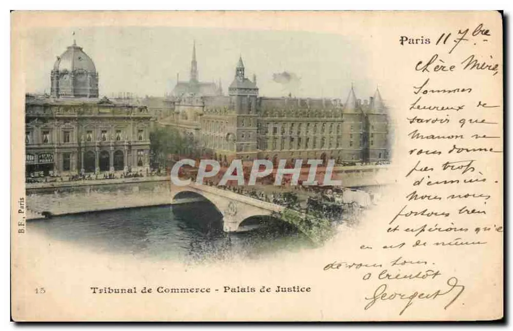 Tribunal de Comércio - Palácio de Justiça — Paris — B.F. Paris n°15 - Frente