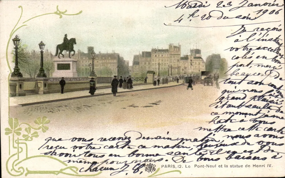 Paris, 12. Der Pont-Neuf und die Statue von Henri IV — Verleger nicht sichtbar, Seriennummer nicht sichtbar - Vorderseite