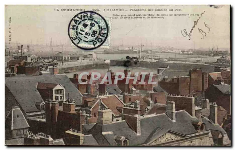 Le Havre — Panorama der Hafentäler — Ort C. F. A. Paris n°2524 - Vorderseite