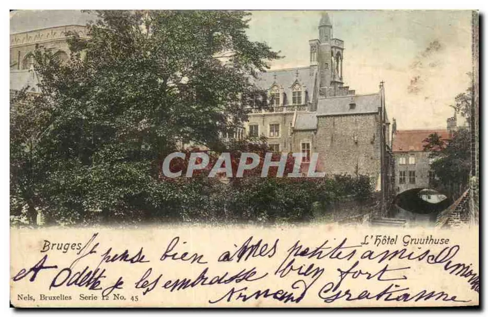 Bruges — O Hotel Gruuthuse — Nels, Bruxelas, Série 12 No. 45 - Frente