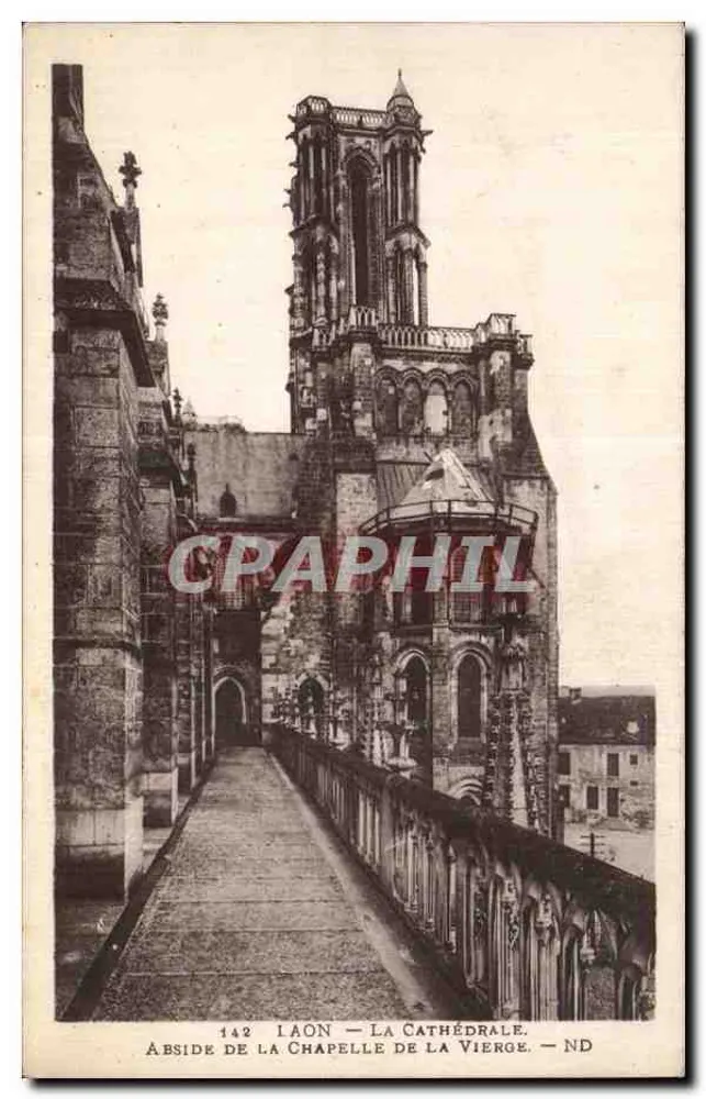 Laon — Die Kathedrale. Apse der Kapelle der Jungfrau — Verlag Lévy et Neuberg, Nr. 142 - Vorderseite