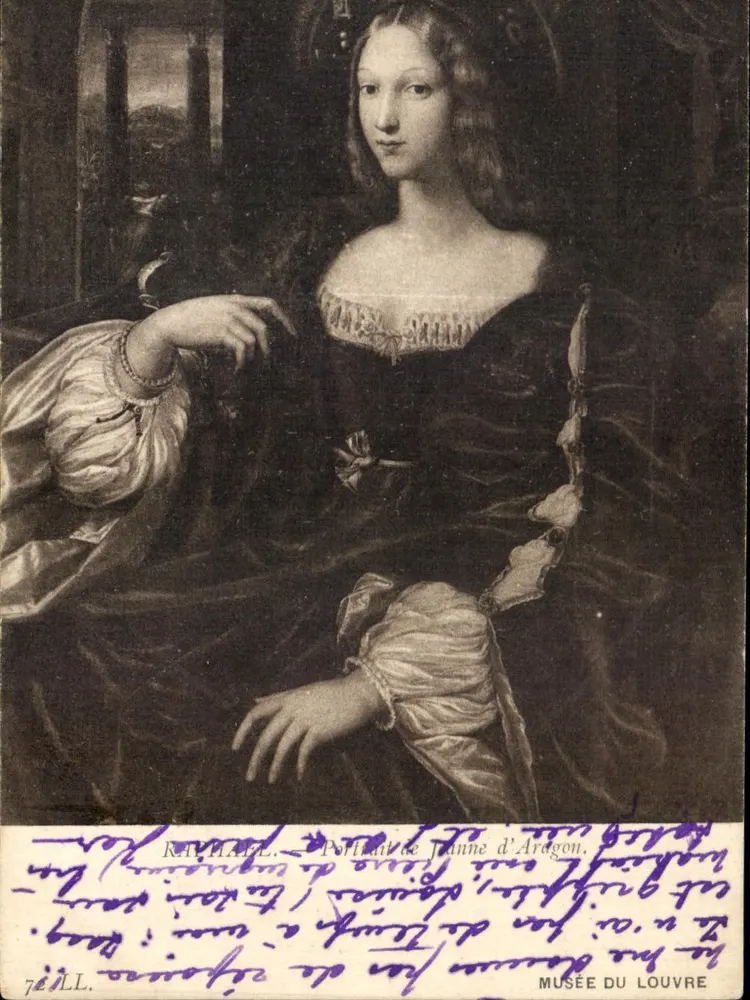 Portrait de Jeanne d'Aragon — par Raphaël — Musée du Louvre - Recto
