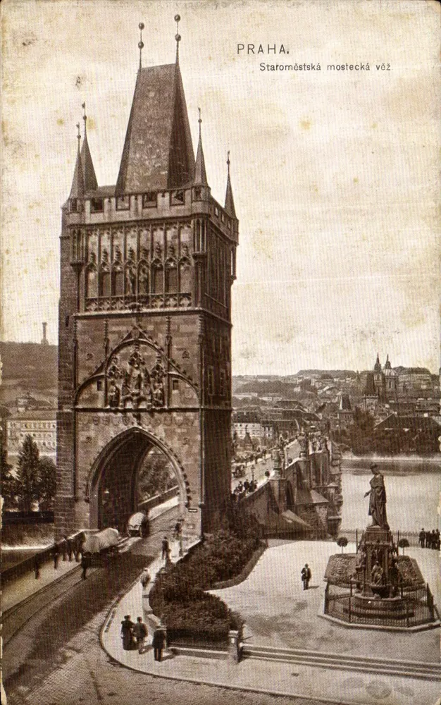 Prag — Turm der Stadttüre — veröffentlicht von D. Kasner & spol. Praha - Vorderseite