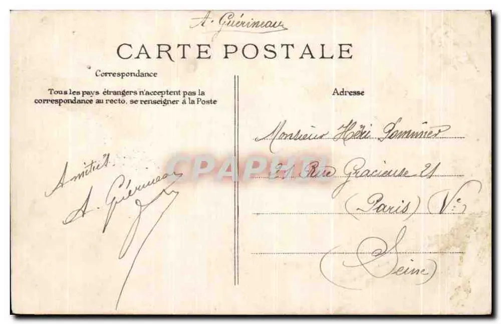 Rambouillet — Die Kanäle und die Insel der Feste — Unbekannter Verleger, Nr. 47 - Rückseite