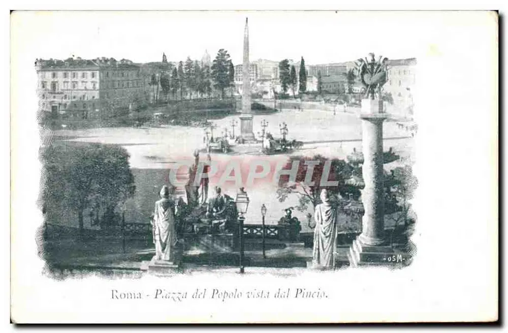 Rom - Piazza del Popolo von der Pincio aus gesehen — OSM - Vorderseite