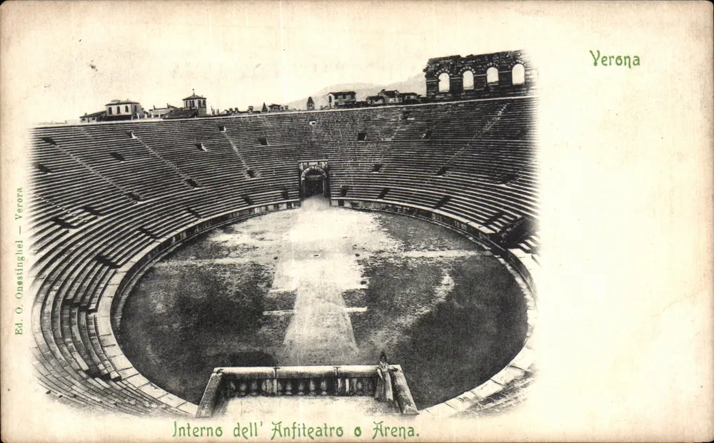Interno dell'Anfiteatro o Arena — Verona — Ed. O. Onestiguel — Verona - Vorderseite