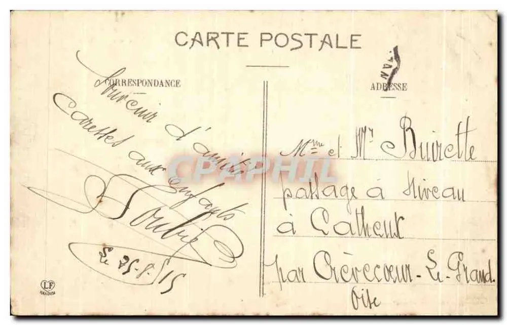Col d'Aspin (1497 m.) und das Refuge — Ansicht der Pyrenäen (3. Serie) — Phototypie Labouche Frères, Toulouse - Rückseite