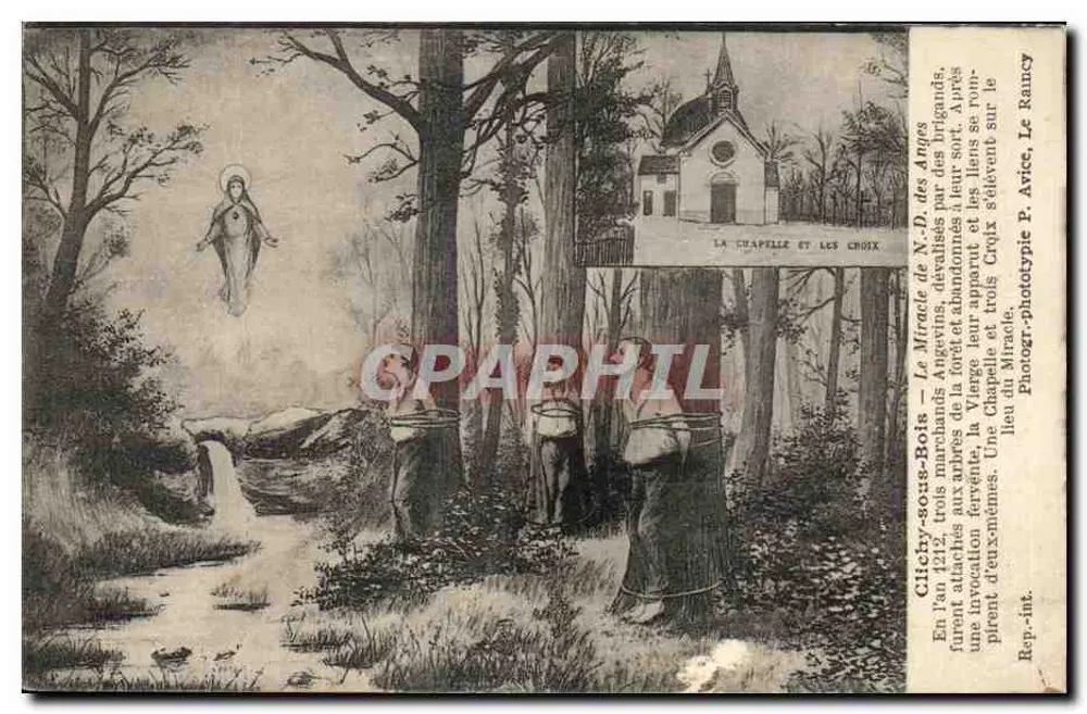Milagre de Nossa Senhora dos Anjos — Clichy-sous-Bois — Fototipia P. Avic, Le Raincy - Frente