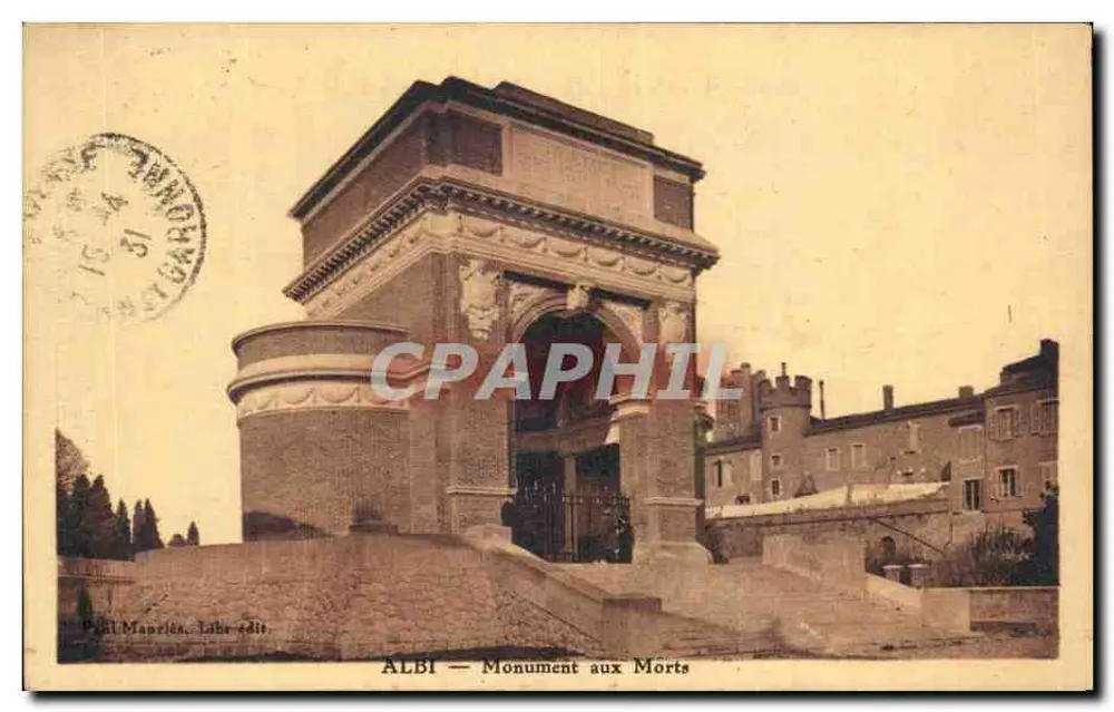 Albi — Monumento aos Mortos — Paul Marelée, Edição Livre - Frente
