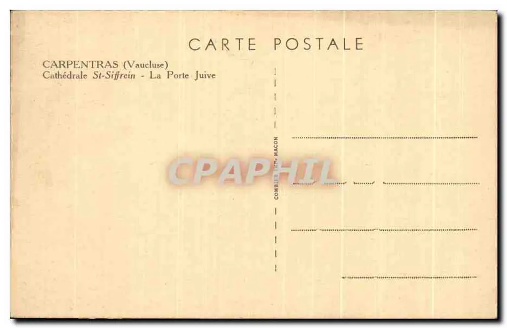 Carpentras (Vaucluse) — Kathedrale Saint-Siffrein — Die Judenpforte — Verlag Cimy - Rückseite