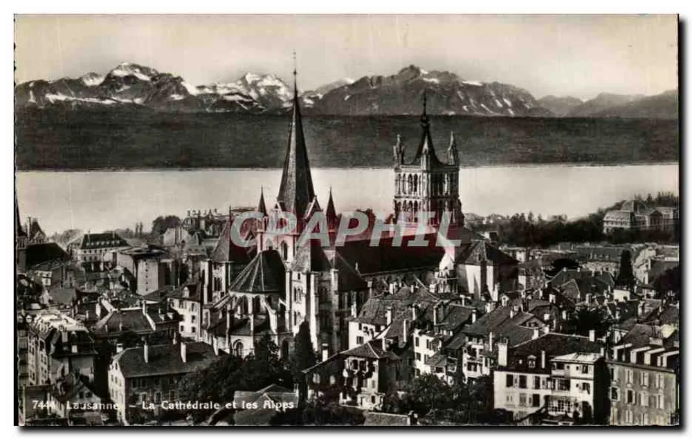 Lausanne — Die Kathedrale und die Alpen — Éditions Jaeger Genf, Nr. 744 - Vorderseite
