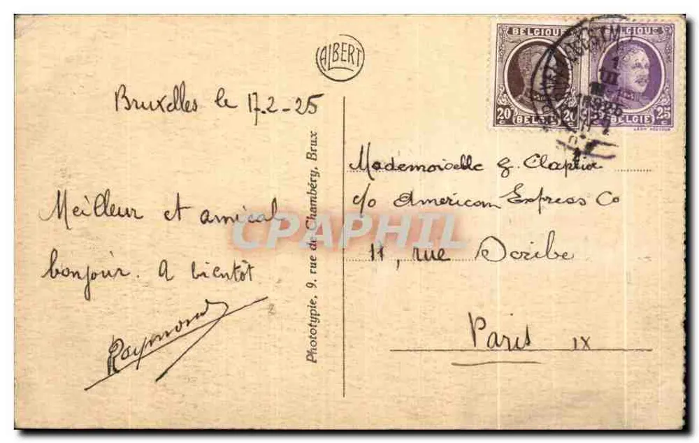Bruxelas - Panorama - Editor Alibert, n°15 - Verso