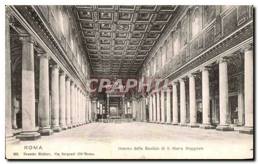 Interno da Basílica de Santa Maria Maior — Roma — Ernesto Richter, Via Serpenti 170 - Frente