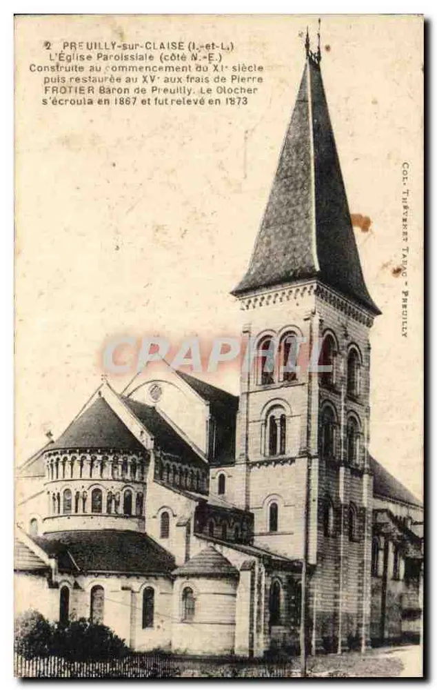 Préuilly-sur-Claise — Igreja paroquial — Lado N.-E. — C. TUBERVEN TAVAO - PRÉUILLY - Frente