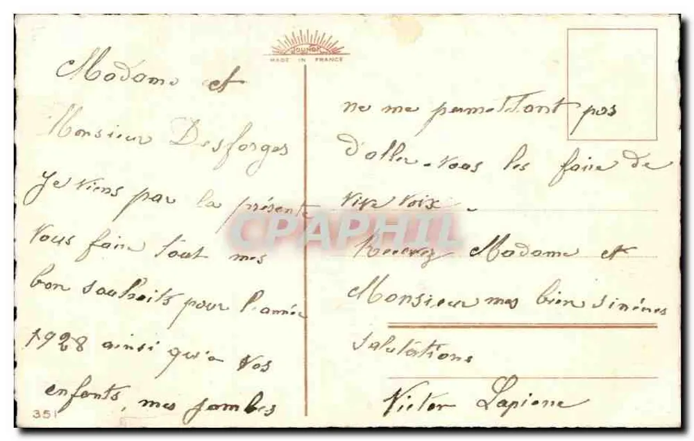 दो चिड़ियाँ एक बूटी के झाड़ी पर — शुभ वर्ष — एडिटर ओउंड्रे, संख्या 351 - पीछे