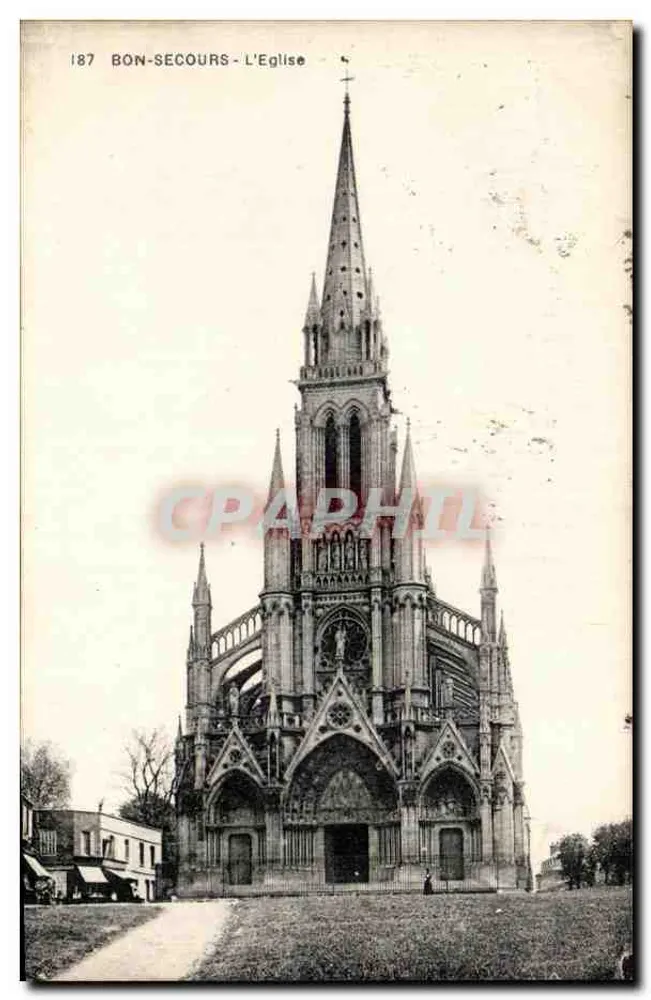 Bonsecours - A Igreja — vista da igreja gótica — n° 187 - Frente